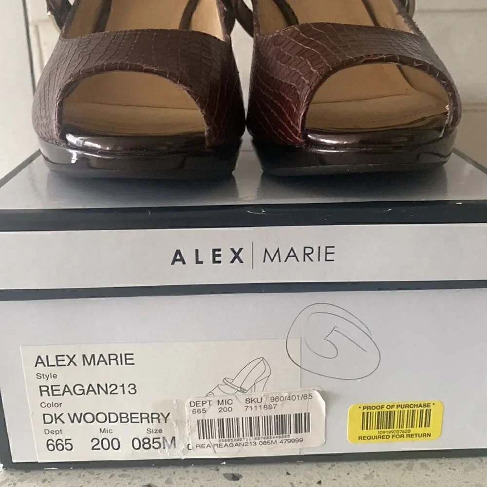 Alex Marie Reagan Women’s Woodberry Mary Jane Peep Toe Heels Pumps Size 8.5M